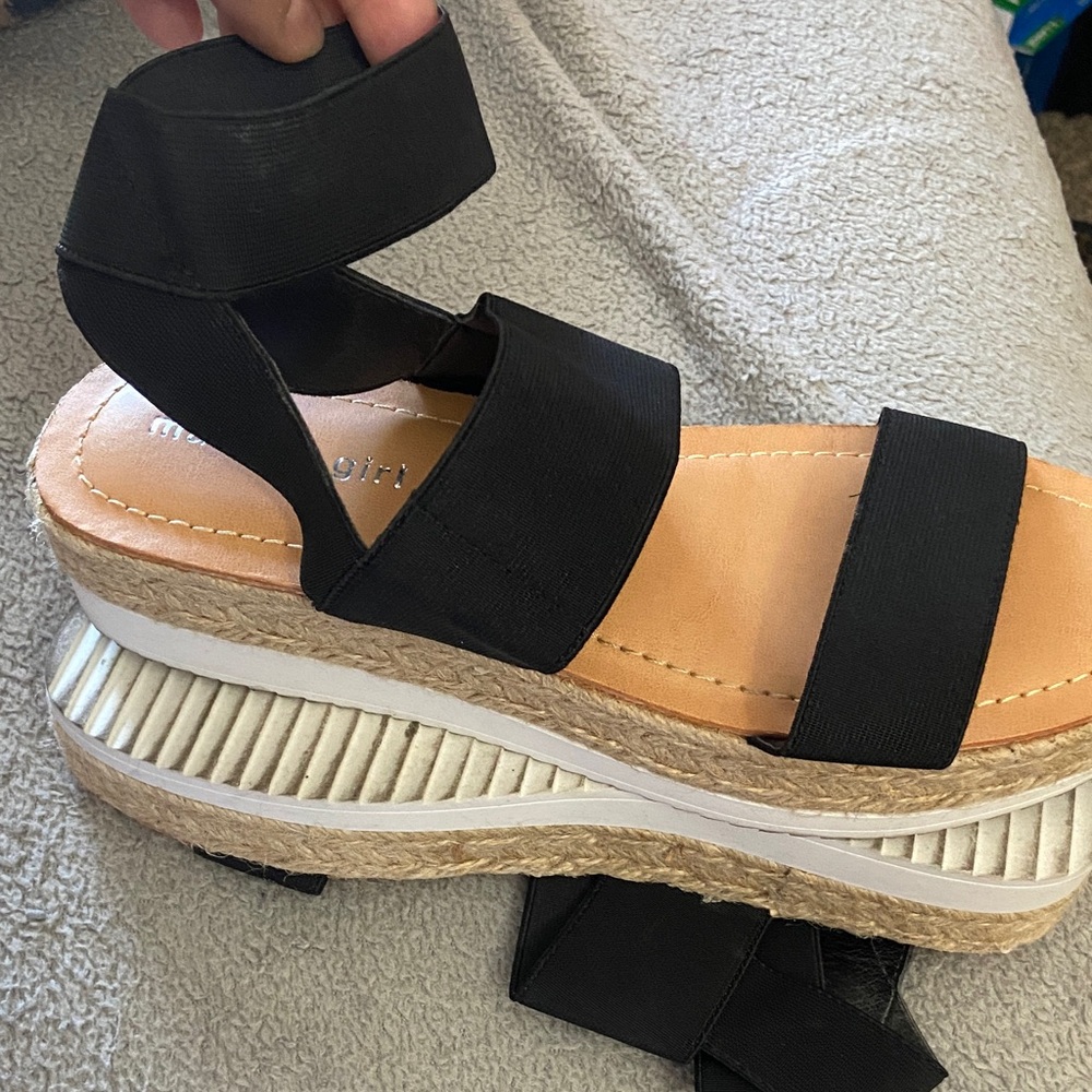 Madden Girl Black Espadrille Sandals